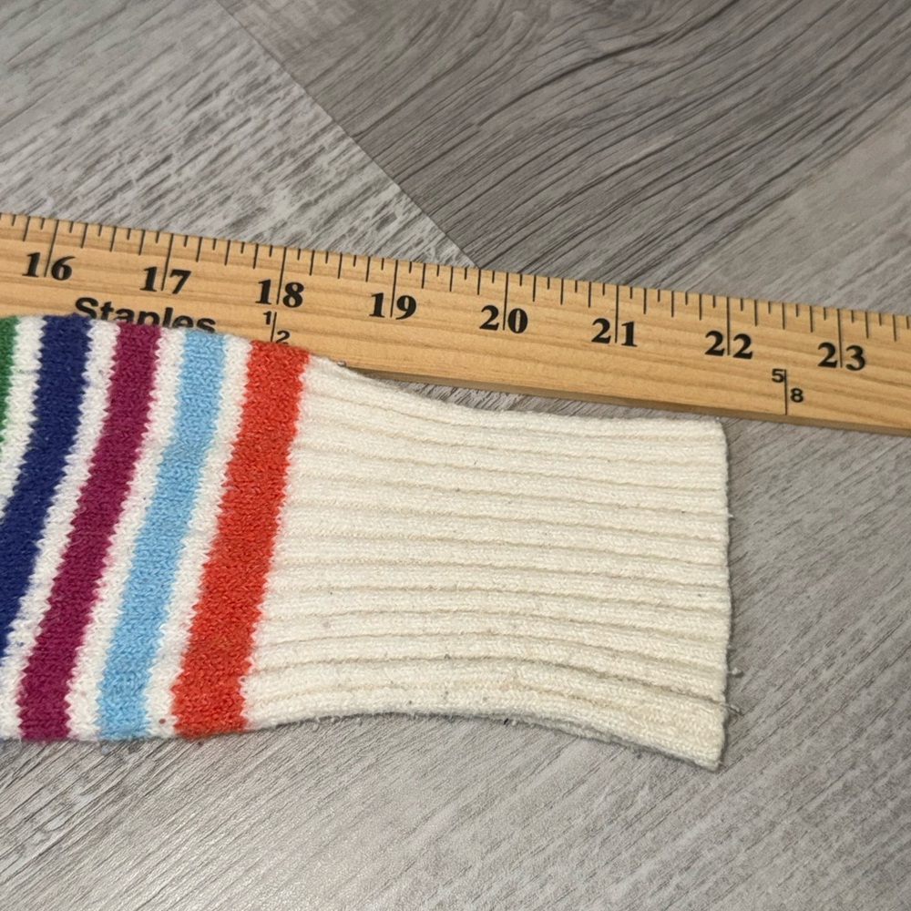 Aeropostale Rainbow Striped Knit Sweater XS‎ Long Sleeve Notched V Neck Y2K - Picture 8 of 11